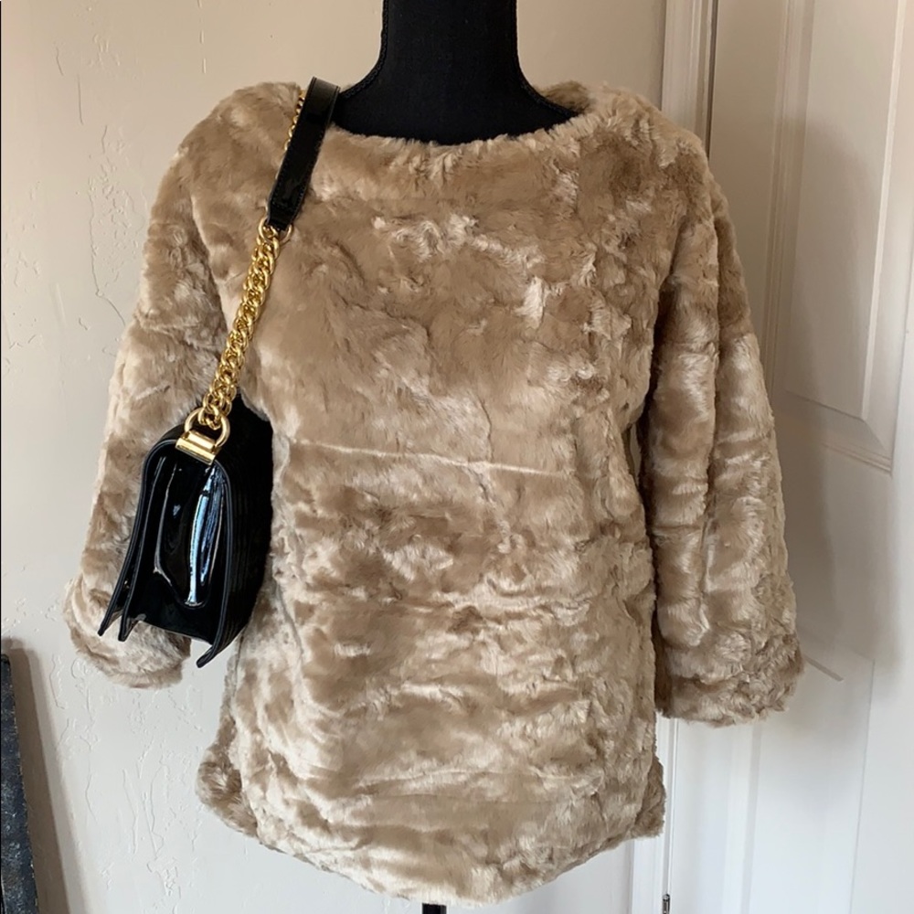 Zara Knit Faux Fur Long Sleeve NWOT